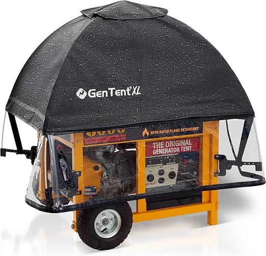 GenTent XL Generator Running Cover - Universal Kit (Standard, Black) - for Larger Open Frame Generators