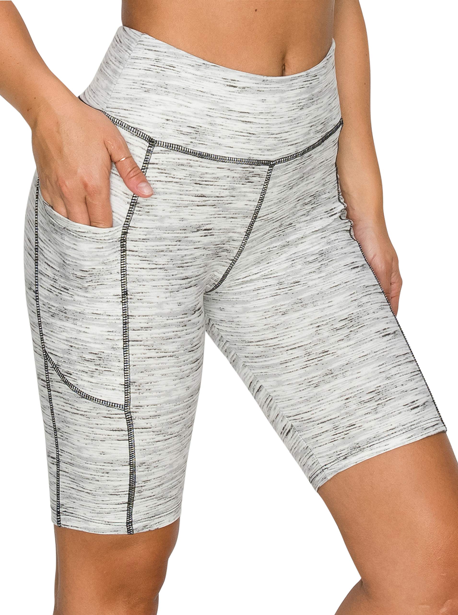 ALWAYS Women's High Waist Bike Shorts - Athletic Workout Tummy Control Stretch Running Yoga Pants