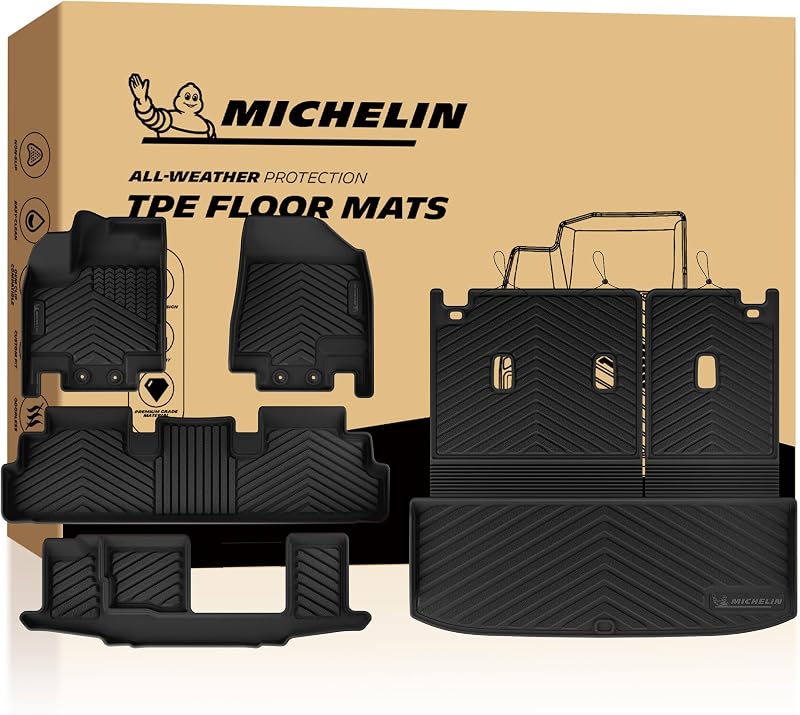 Tapetes Automotivos MICHELIN em TPE para Nissan Pathfinder 2022–2026, 7 ou 8 lugares, Kit com 5 peças