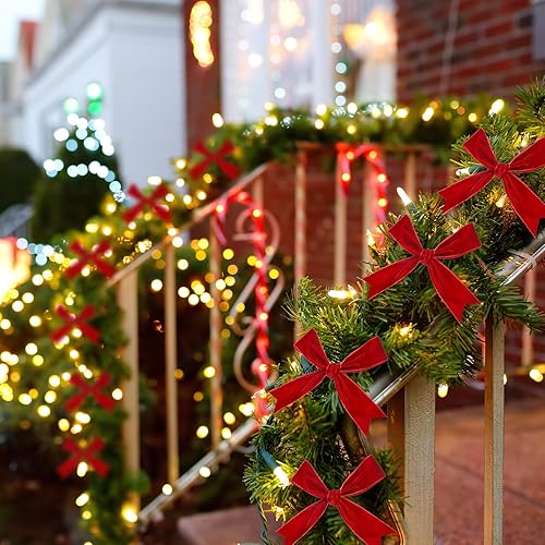 Miniatura 98 de Chuangdi 3/8 pulgadas, 60 yardas, cinta de terciopelo azul verde azulado de Navidad, cintas anchas de terciopelo vintage para adornos de árbol