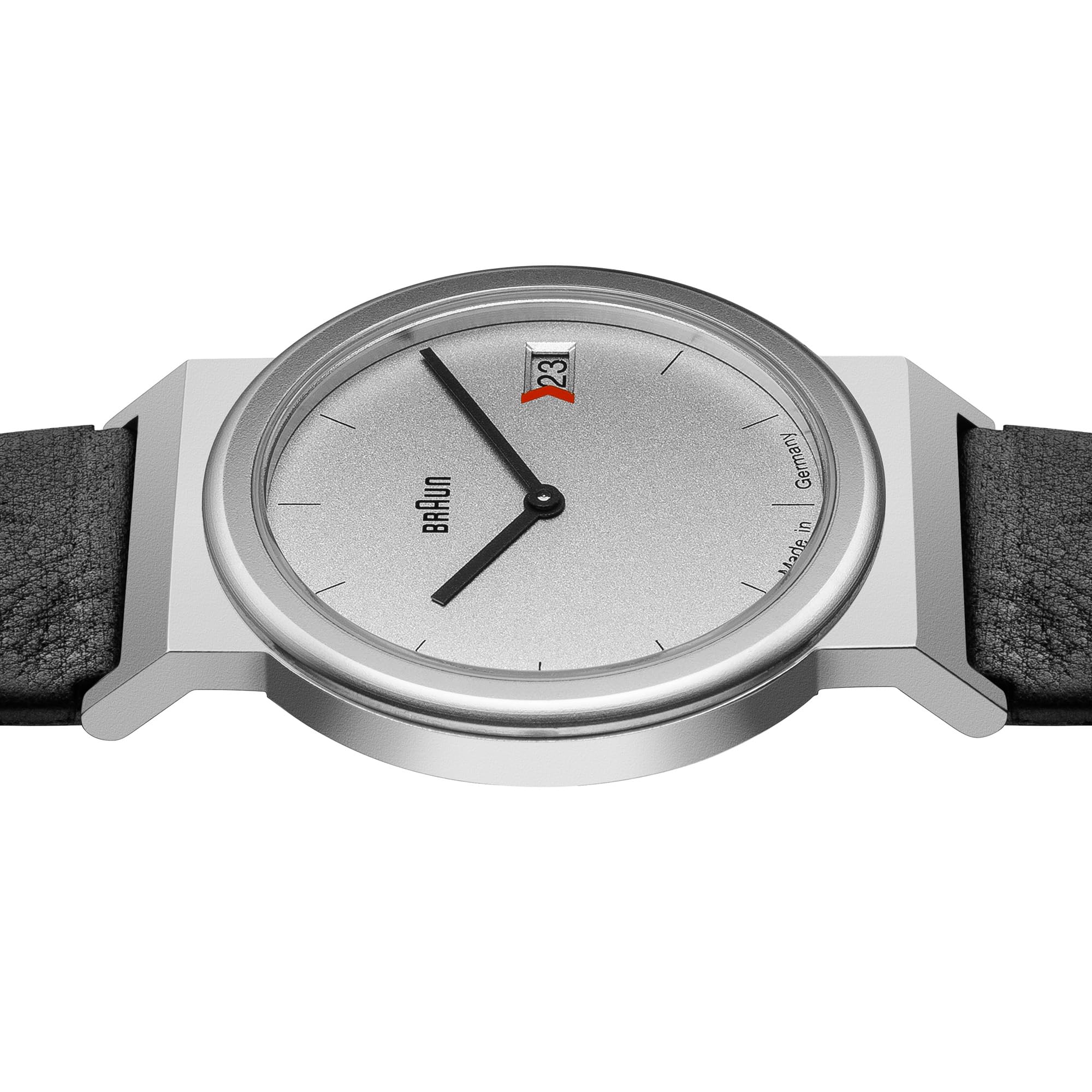 Braun Unisex - zegarek kwarcowy dla dorosłych, analogowy klasyczny wyświetlacz i skórzany pasek AW50, Czarny, pasek