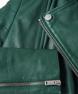 Model wearing the jacket zipped up