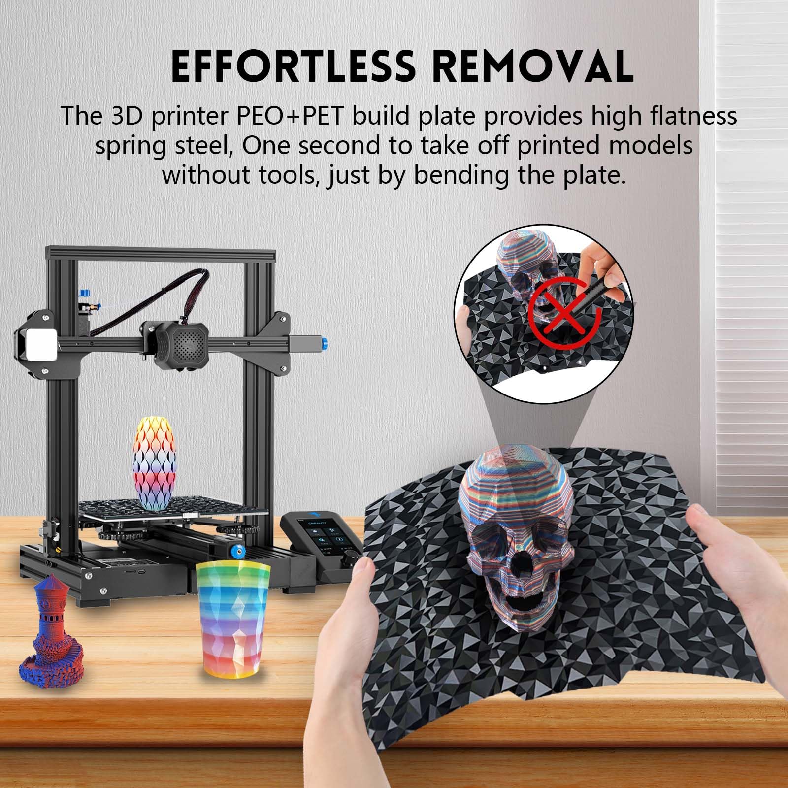 IdeaFormer Smooth PEO PET płyta dociskowa 235 x 235 mm, elastyczna platforma PEO PET Spring Steel do Ender 3/Ender 3 Pro/Ender 3 Neo/Ender 3 V2/Ender 5/do Elegoo Neptune 2/3/4/Pro