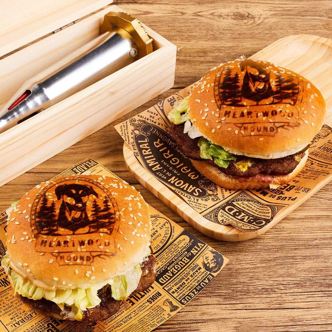 Timbro Personalizzato Per Hamburger E Carne - In Ottone, Per BBQ, Legno E Cuoio