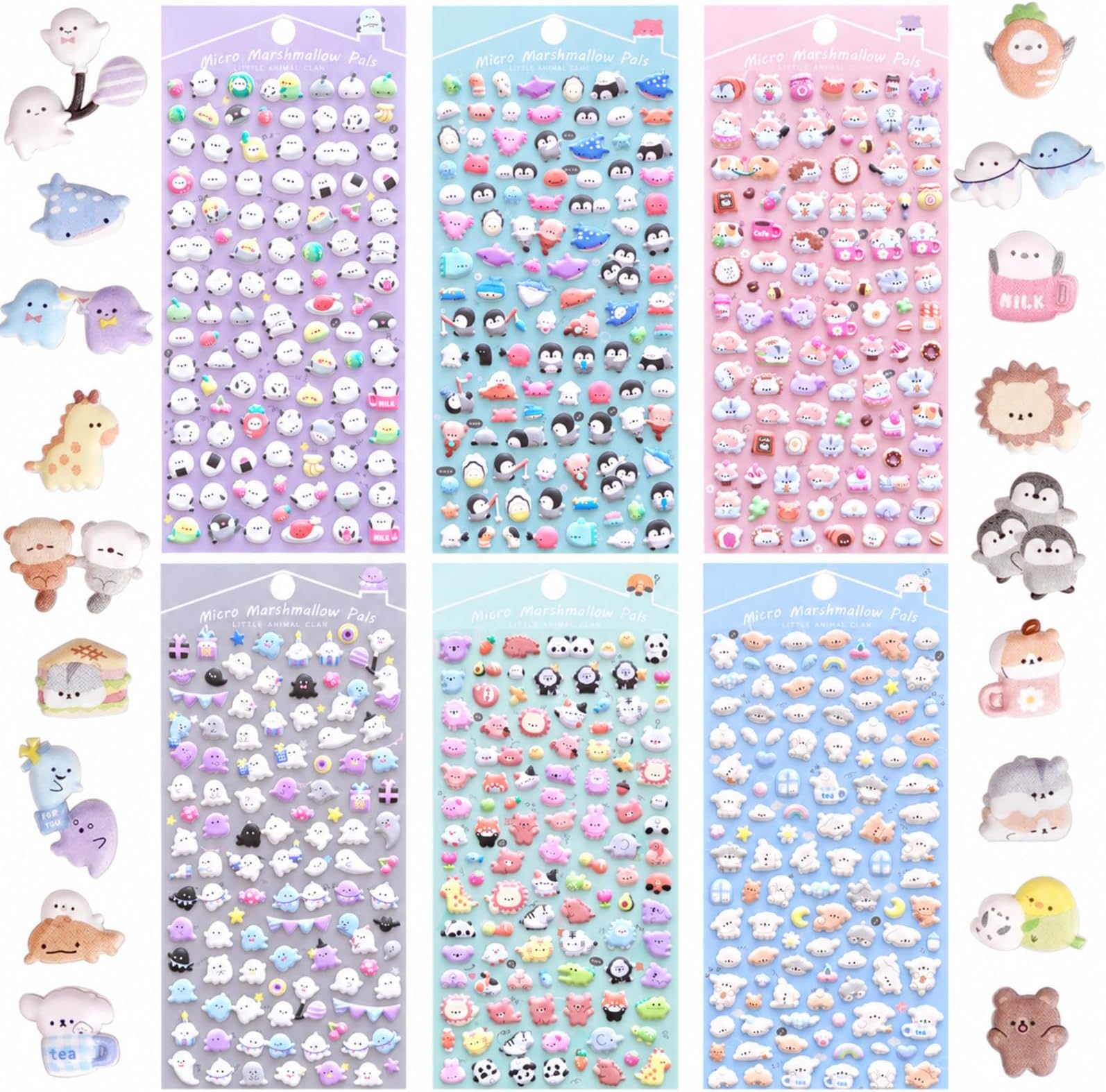 600+ Cute Mini Puffy Stickers, Tiny 3D Kawaii Stickers for Kids