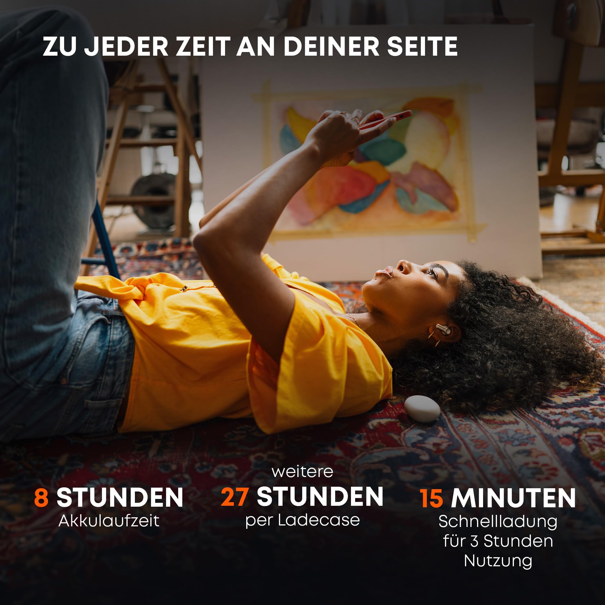 beyerdynamic AMIRON 100 True Wireless Kopfhörer mit Aktiver Geräuschunterdrückung, 27 Stunden Akkulaufzeit, Transparenzmodus, Bluetooth® 5.3, kompaktes Design in schwarz