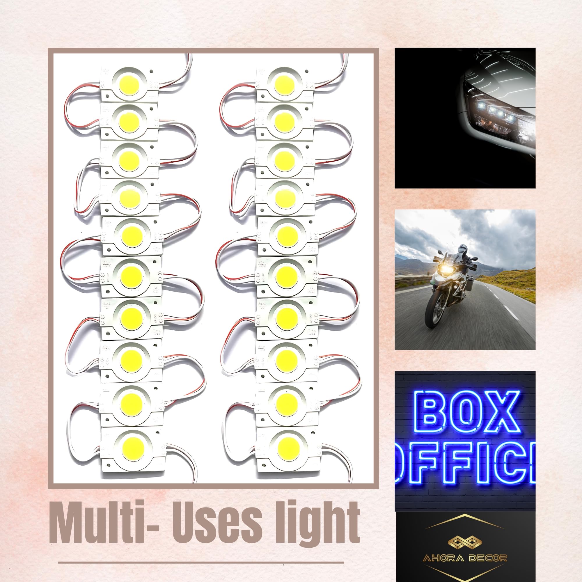 Ahora Decor – 20 Pieces (White) 12V DC 2.4W Coin LED Light Module – Waterproof & Energy-Efficient LED Bulb for Home, Temple, Car, Bike, DIY Projects & Signboards - Image 5 thumbnail