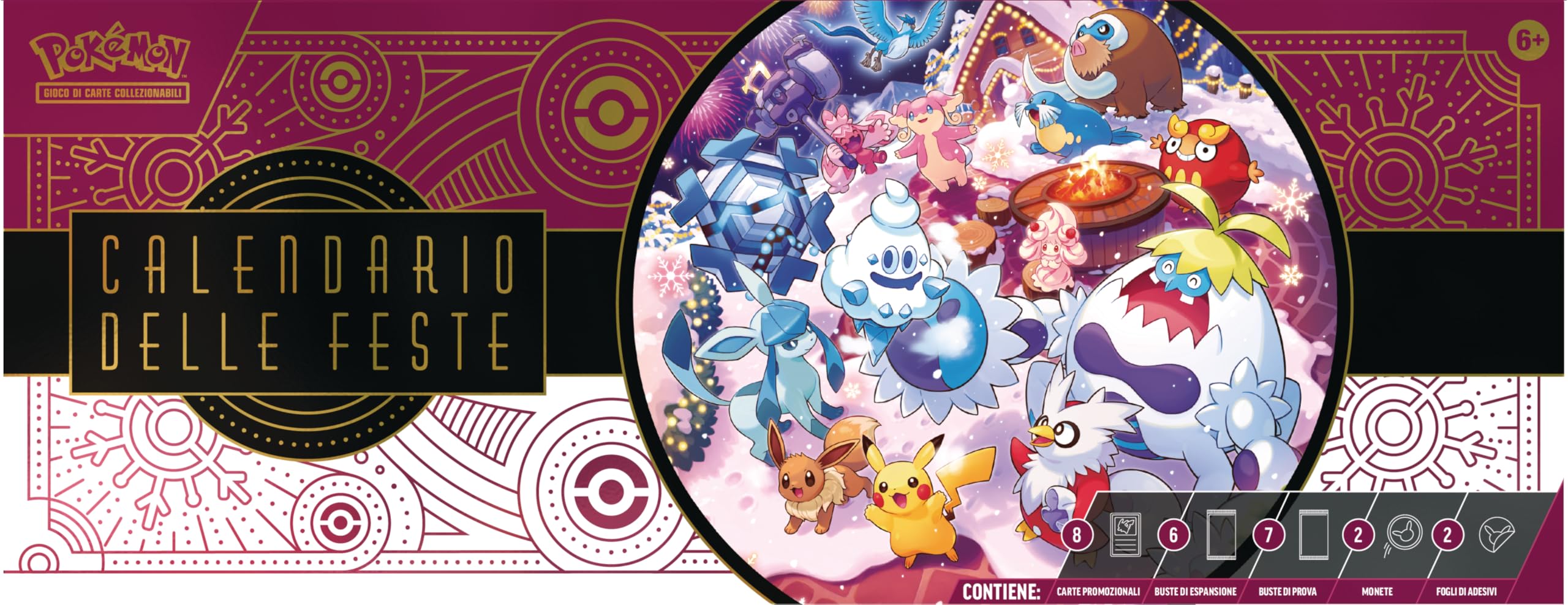 Pokémon: calendario delle feste del GCC Pokémon (otto carte olografiche, sei buste di espansione, sette buste di prova e tanto altro)