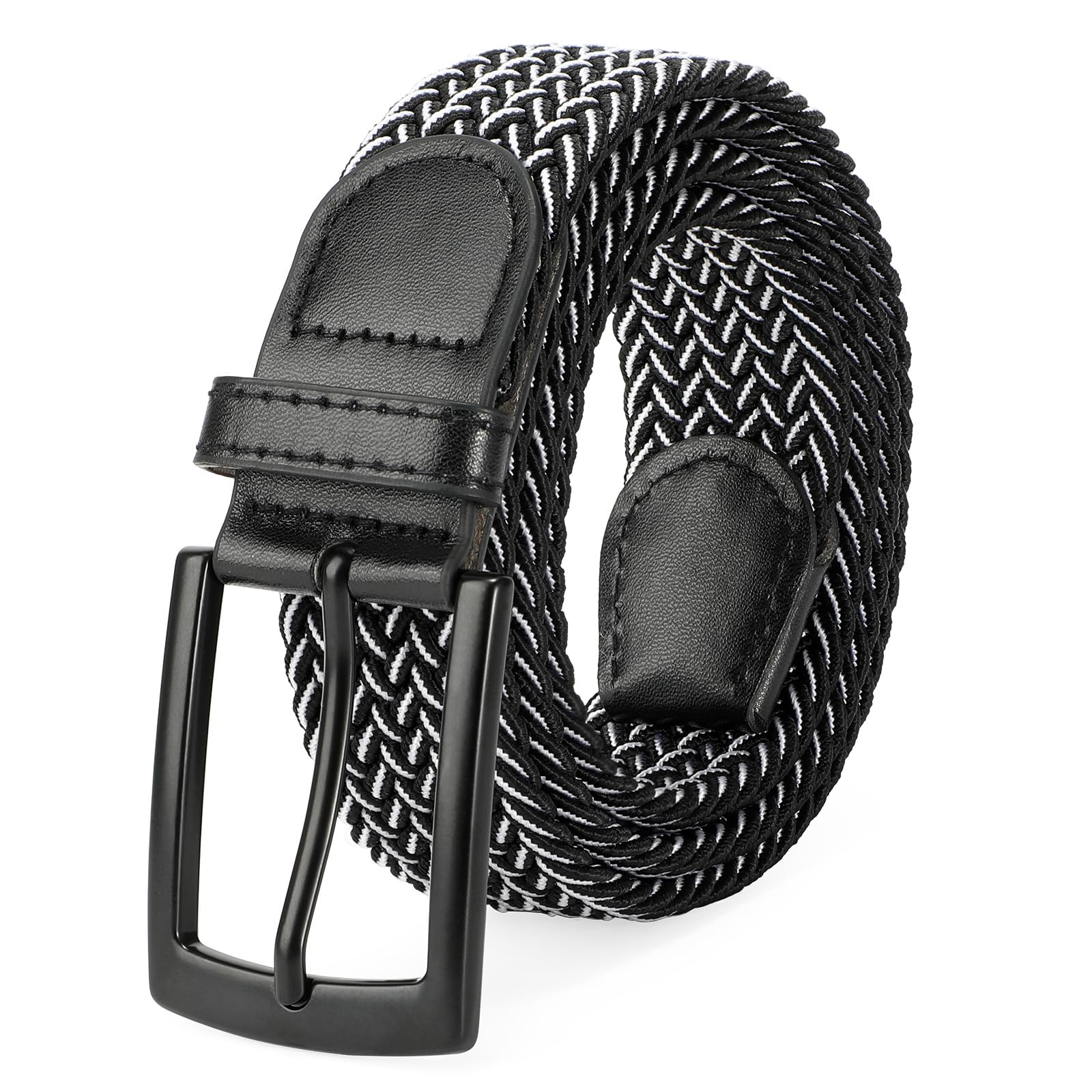 SUOSDEY Elastic Fabric Braided Belts for Men, Stretch Woven Belts for Golf Casual Jeans Shorts