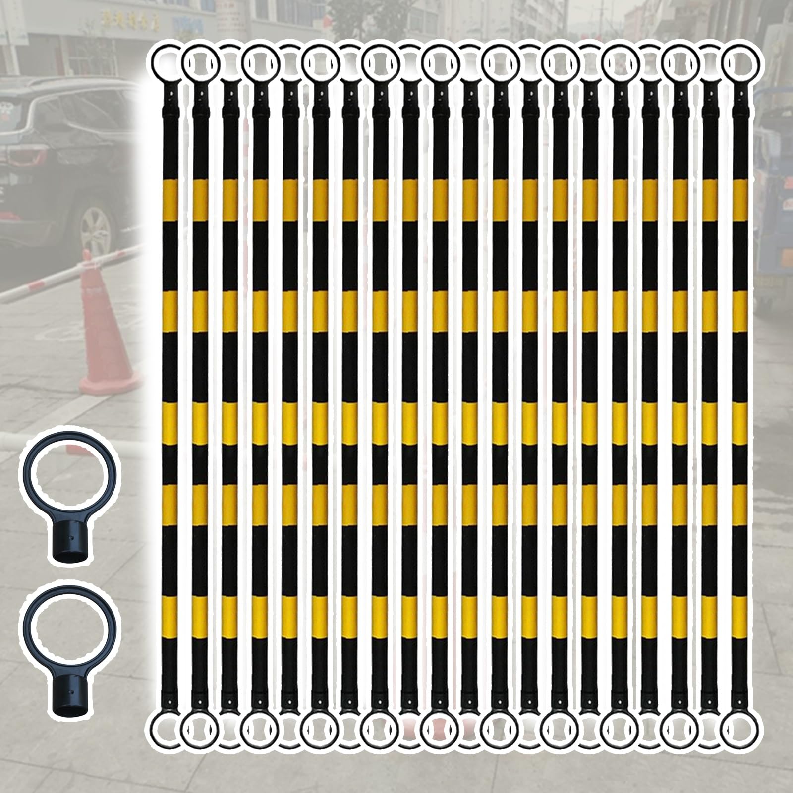 WQPMNYG Traffic Safety Cone Bar, Telescoping Barricade Pole for Effective Crowd Control and Street Safety