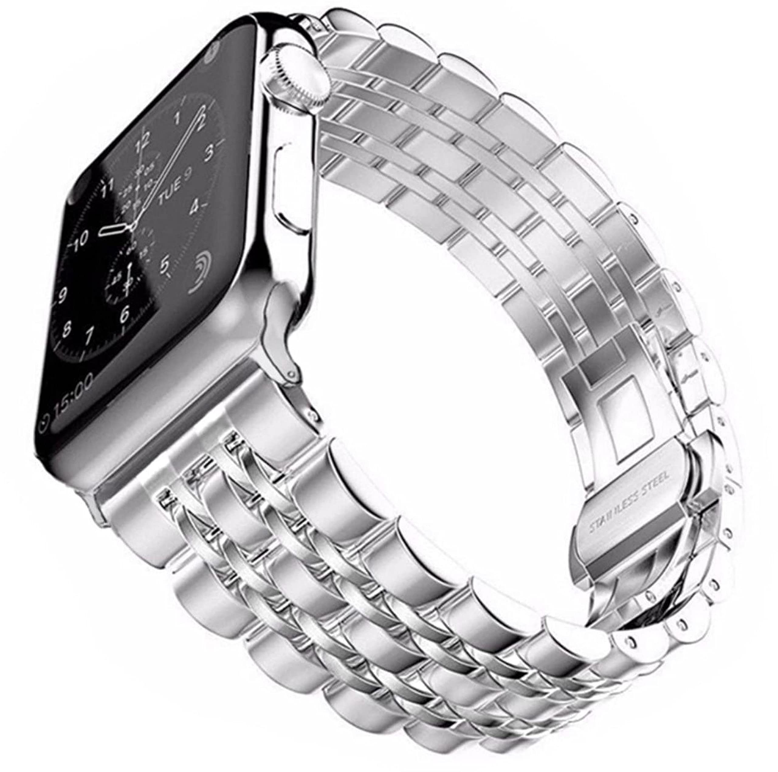 EASKAY Stainless steel chain strap for iWatch Wristband For Women and Men | Compatible With iWatch Series 8 7 6 5 4 3 2 1 SE SE2 Ultra, (42/44/45/49MM)(Watch not Included)