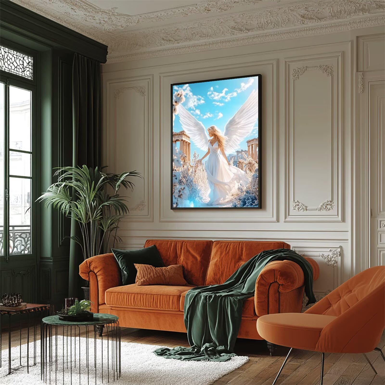 Malowanie według liczb, skrzydła anioła, malowanie według liczb, dla dorosłych, duże, XXL, 60 x 80 cm, "zrób to sam", malowanie po liczbach, dla początkujących, farba akrylowa, zestaw do dekoracji