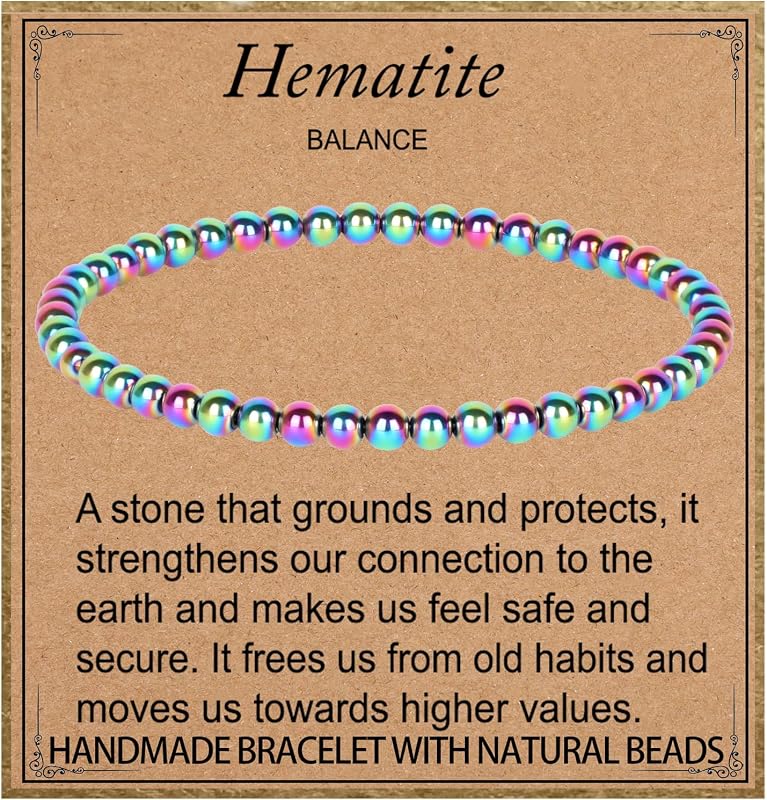 LPBeads Pulsera elástica elástica elástica de piedras preciosas naturales hecha a mano Curación Cristal Cuentas de piedra redondas Regalos de joyería para mujeres Hombres