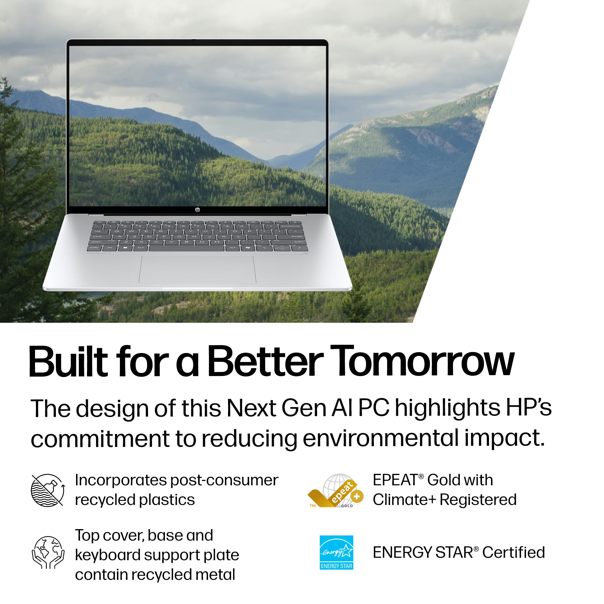 HP OmniBook 5 16 inch Next Gen AI PC, 2K Touchscreen, Snapdragon X Plus X1P-42-100, 16 GB RAM, 512 GB SSD, Qualcomm Adreno GPU, Windows 11 Home, Copilot+ PC, Glacier Silver, 16-fb0000nr