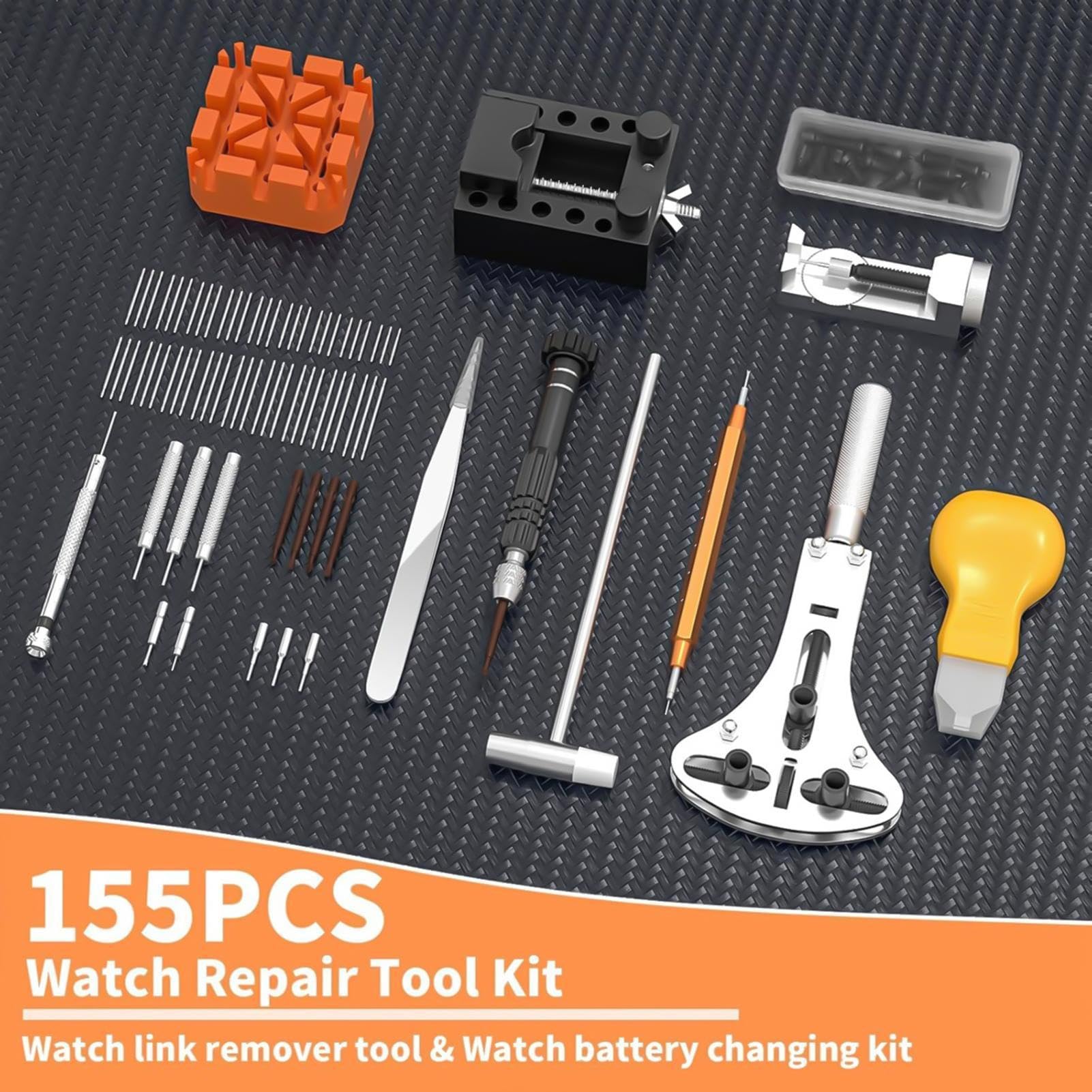 Kit Attrezzi per Orologi Kit Completo di Manutenzione di Precisione con da | Strumento di Rimozione Bracciale Per Smontaggio, Regolazione Bracciale, Apertura Impostazione Viaggio e Casa