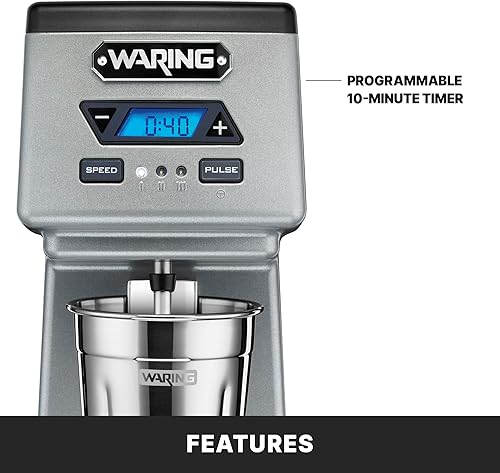 Miniatura 4 de Waring Commercial WDM120TX - Mezclador de bebidas de husillo individual de 1 Hp con temporizador de cuenta regresiva pantalla digital arranque y
