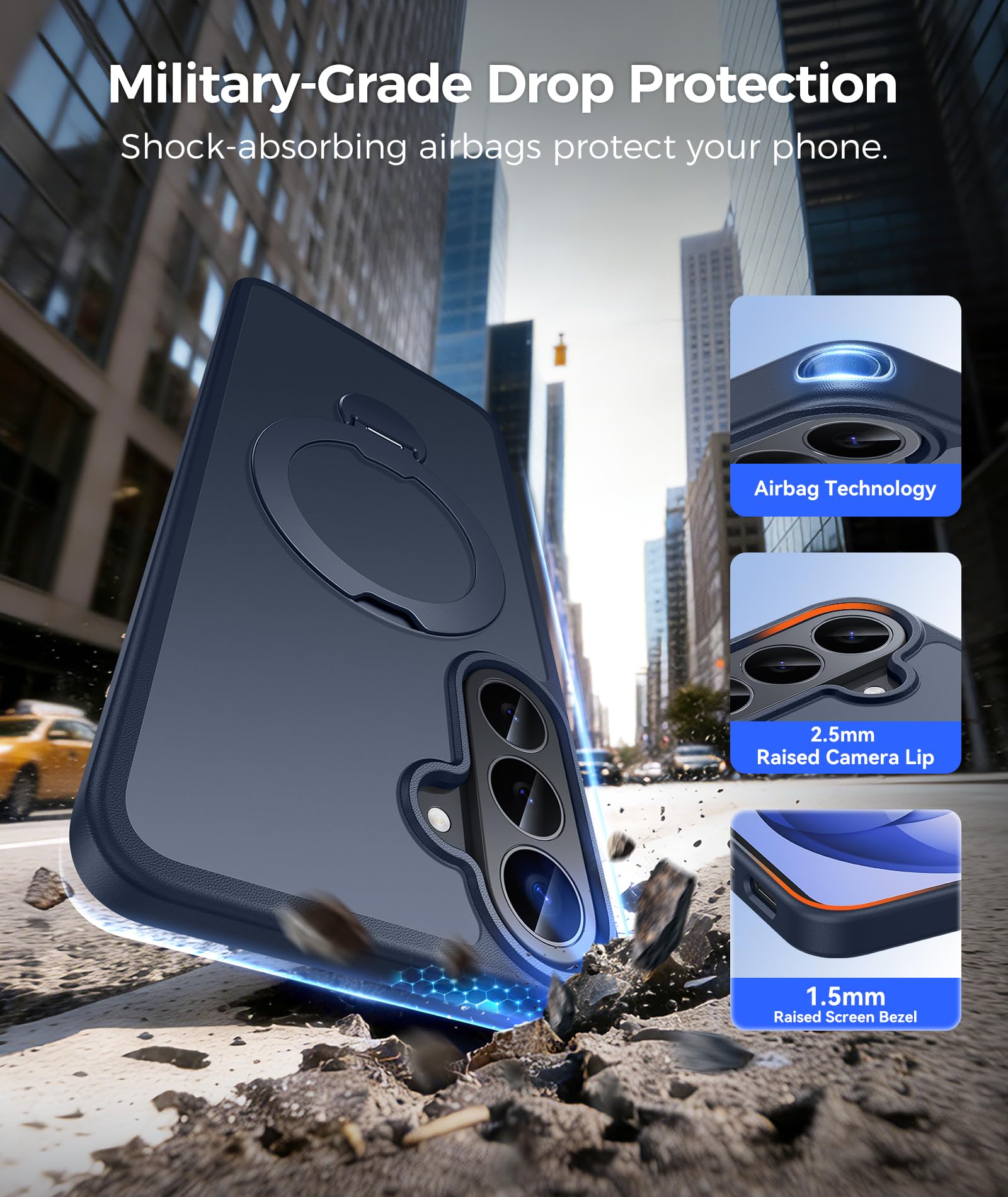 FNTCASE Custodia per Samsung Galaxy S26 FE con supporto magnetico rotante a | Compatibile con Magsafe, pellicola protettiva per schermo, protezione completa della fotocamera, copertura per telefono