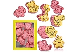 Animal Cookie Cutters With Plunger Stamps Set