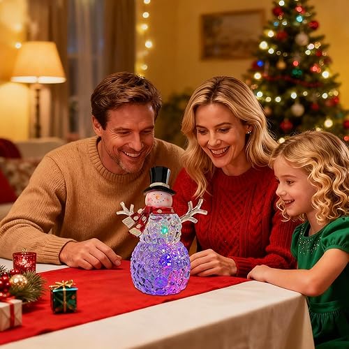 Miniatura 7 de Adornos de muñeco de nieve de Navidad, globos de nieve de Navidad, muñecos de nieve con música LED, decoración de muñeco de nieve de 9 pulgadas para