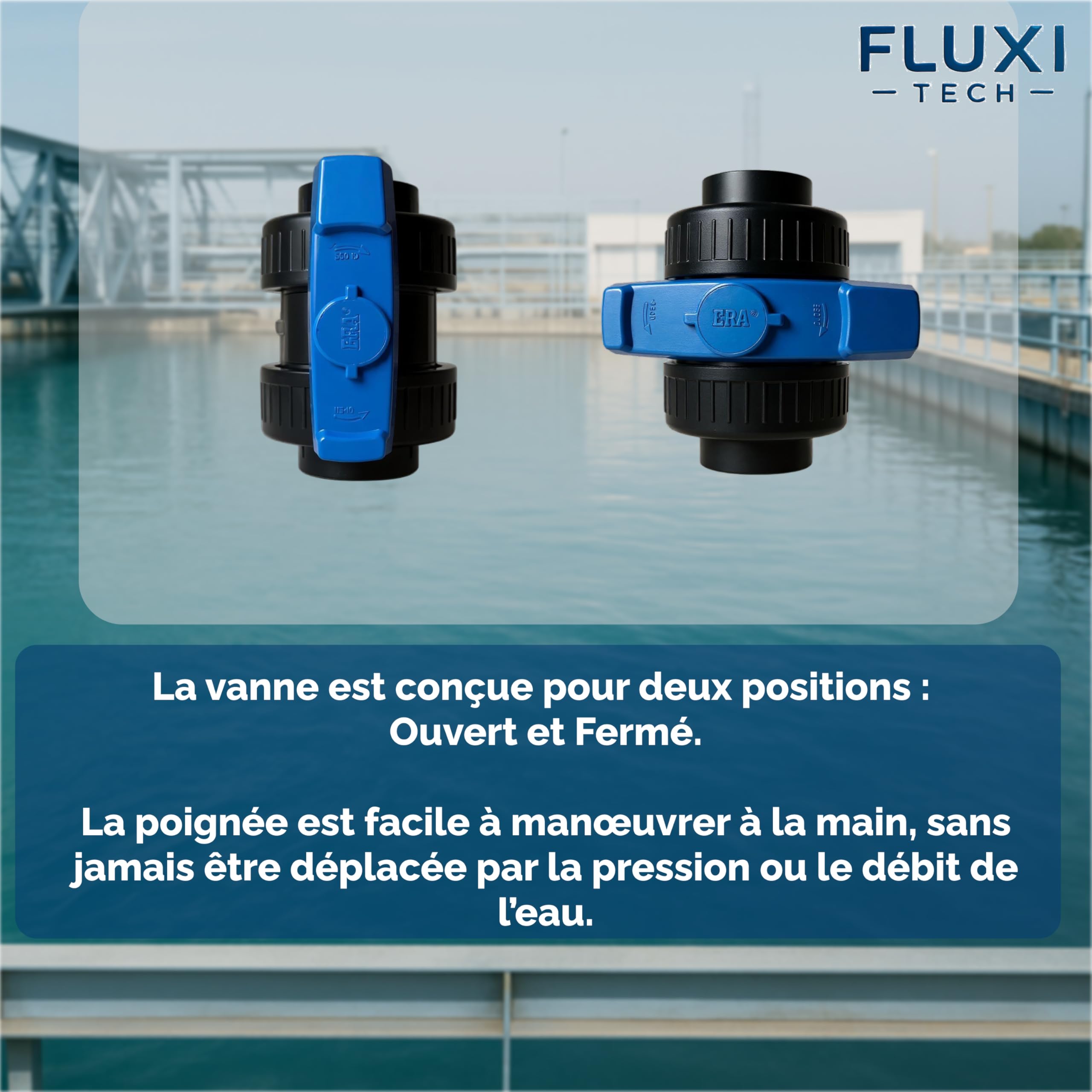 Vanne à boule PVC Ø50mm PN16 à coller, lot de 1