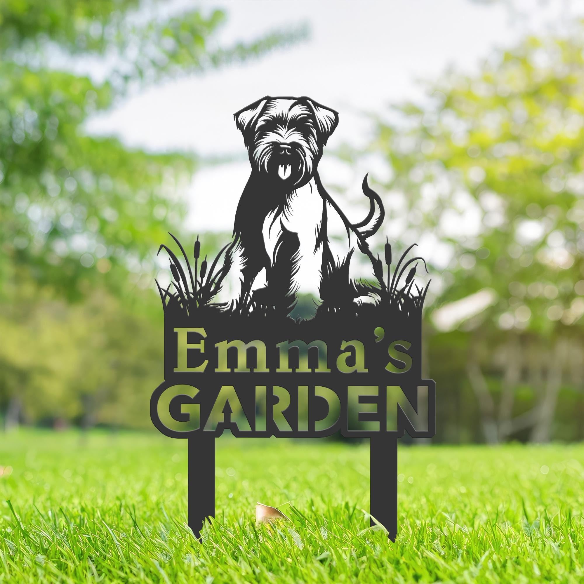 Personalised Soft Coated Wheaten Terrier Dog Metal Garden Sign, Dog Memorial Plaque, Pet Tombstones for Grave, Dog Remembrance Gifts, Pet Name Plaque, Custom Yard Sign With Stake, Outdoor Garden Decor