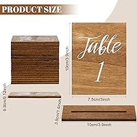 Vista 2 de Chunful 20 números de mesa de madera para boda con base de madera, centros de mesa de boda rústicos para mesas, letrero de número para decoración