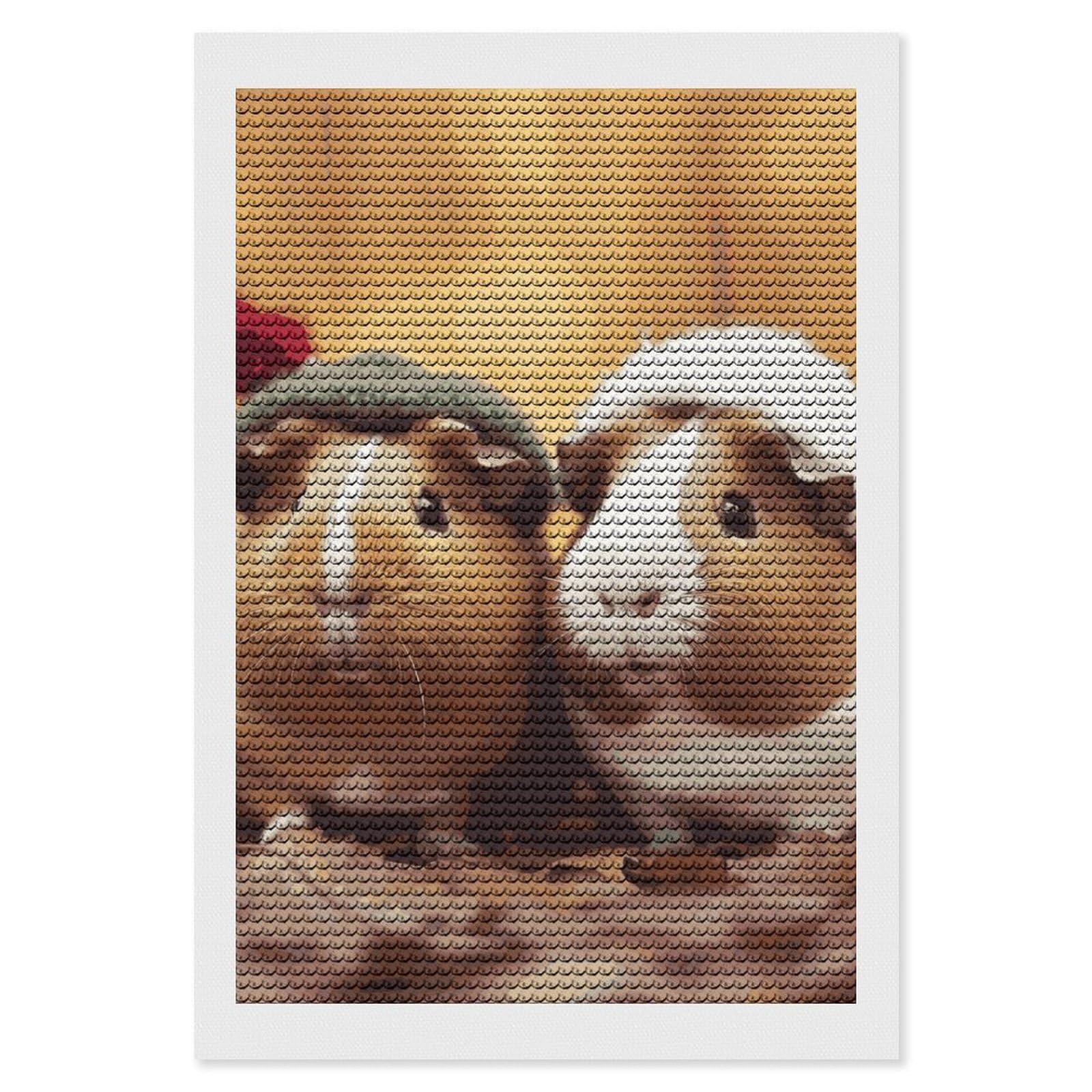 DWVTSLH Cute Guinea Pigs Diamond Painting Kits for Adults, Personalized Diamond Photo Art Full Drill, DIY 5D Diamond Art Painting Kits for Beginners, Home Wall Decor 8"x12"