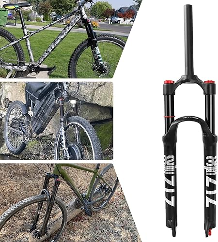 Vista 8 de ZTZ 26/27.5/29 pulgadas MTB Dual Air Suspension Hork, 1 1/8 tubo recto, 4.724 in de viaje, QR 0.354 in × 3.937 in, bloqueo manual, horquilla