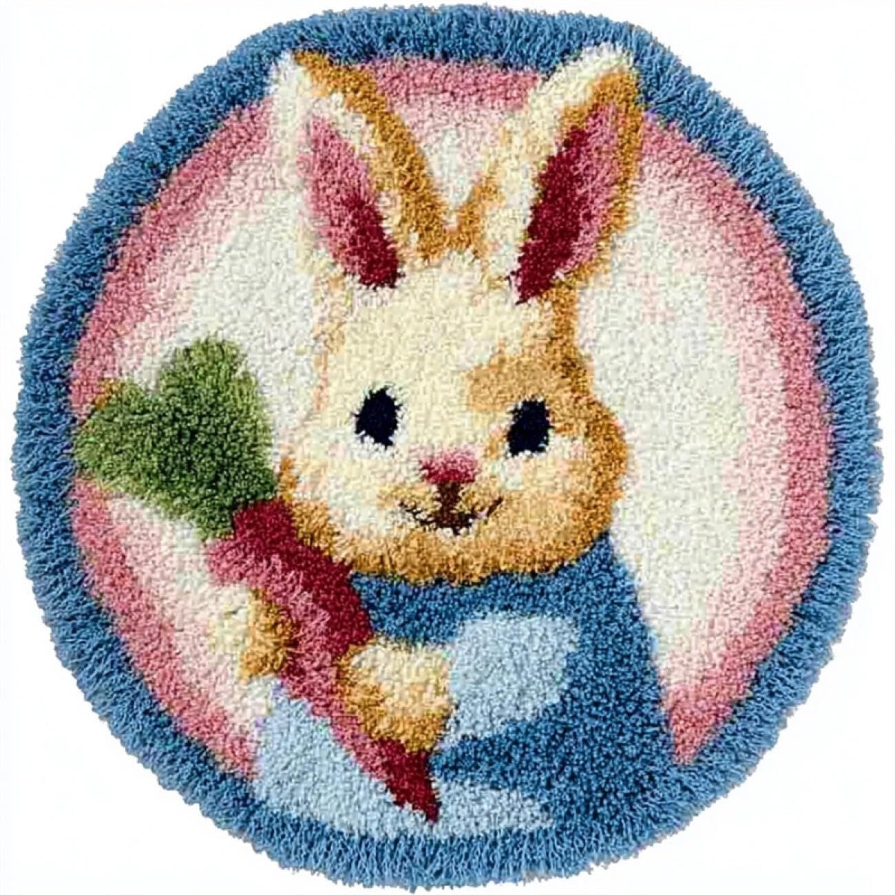 Kitquiver Latch Hook Carpet Kits Cartoon Rabbit 50x50cm