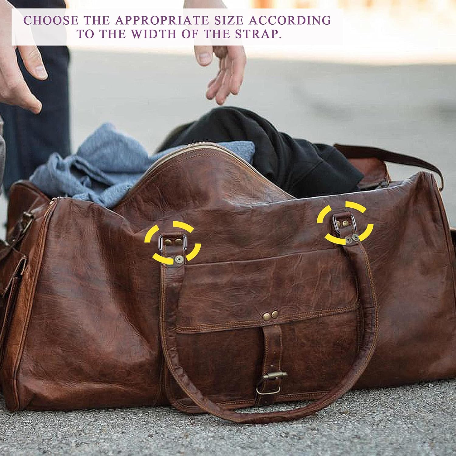 Swpeet 50Pcs 5 Sizes 1/2" 3/4" 1" 5/4" 5/8" Multi-Purpose Metal Rectangle Ring for Belts Hardware Bags Keychain Hand DIY - Image 7