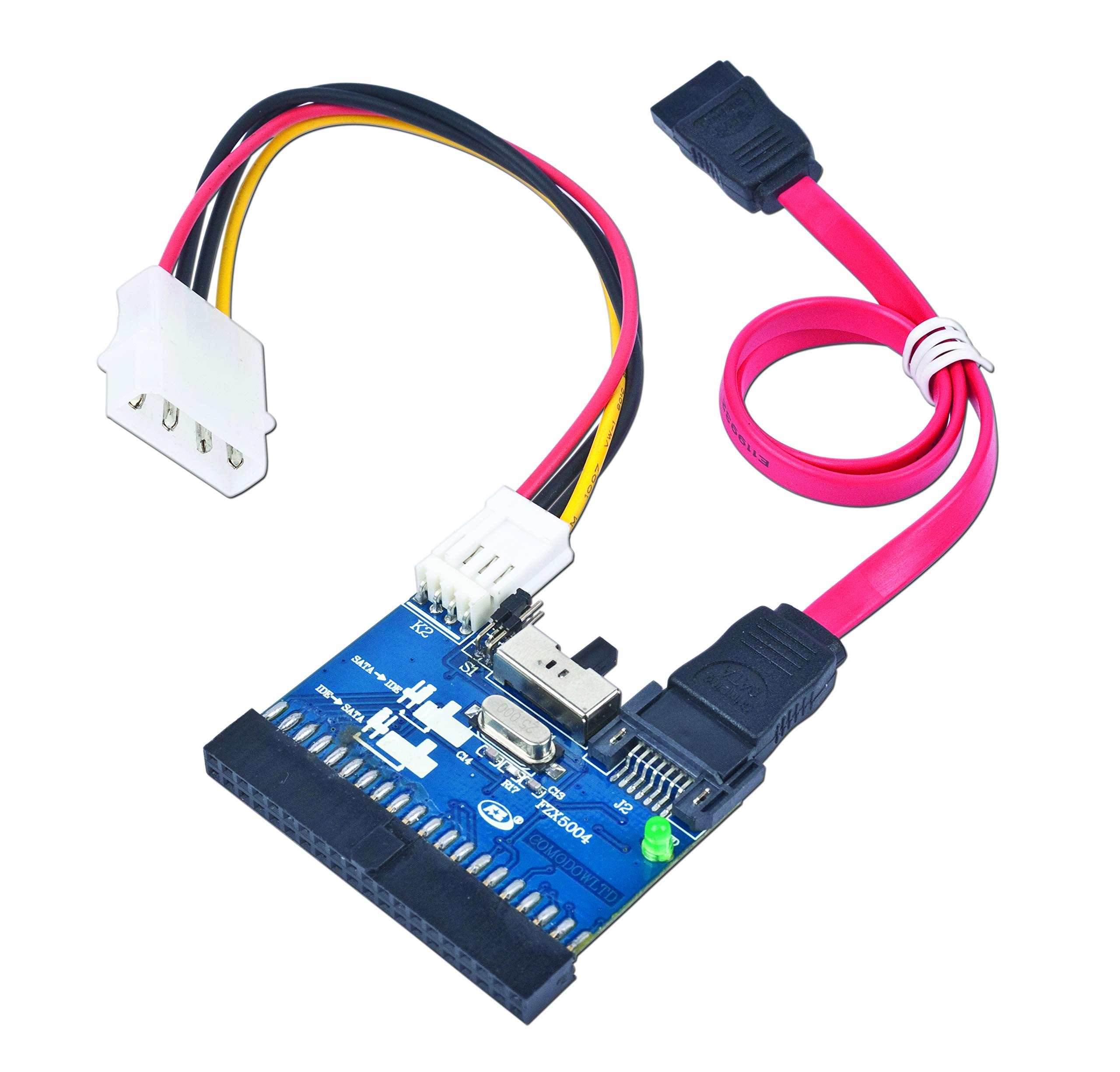 Alxum USB 3.0 naar IDE/SATA Harde Schijf Adapter, IDE Harde Schijf Adapter voor 2.5/3.5 Inch SATA HDD/SSD met Externe 12V 2A DC Voeding en USB C Kabel