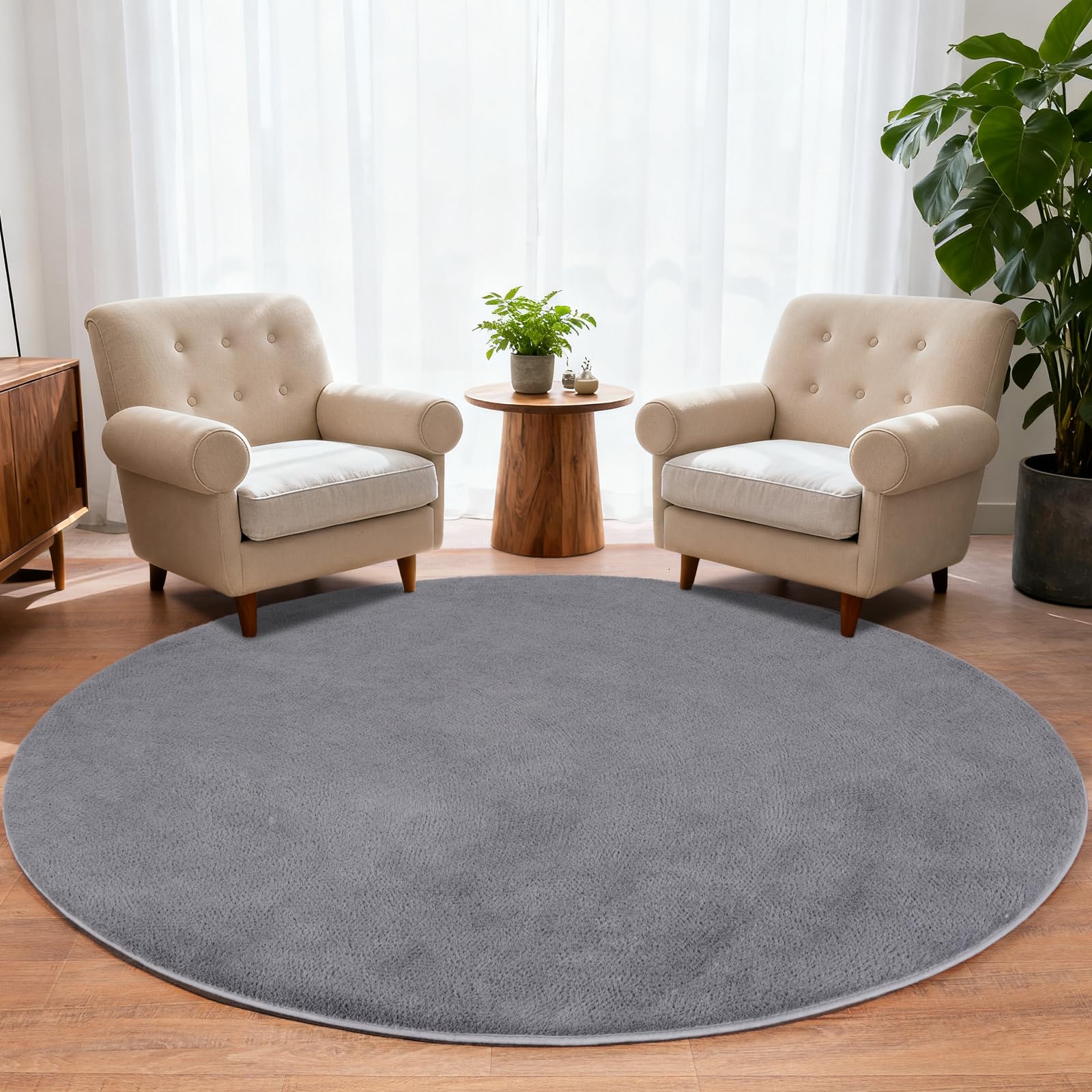 iEvery Waschbarer Kuscheliger Kurzflor Teppich Moderner Wohnzimmerteppich, Weich & Pflegeleicht Carpet rutschfest für Wohnzimmer, Schlafzimmer, Bettvorleger & Kinderzimmer Deko