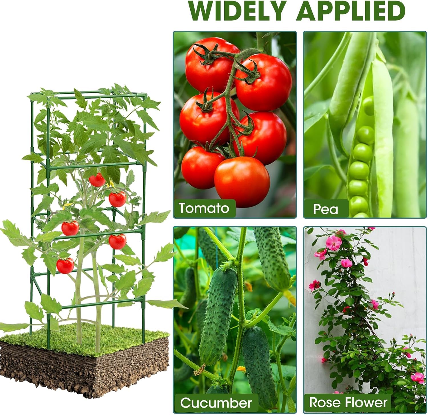 Tutores de Acero Plastificado para Plantas Alto 122cm Ø 11 mm | Varillas Crecimiento Plantas | Soporte Cultivos Apto Interior y Exterior (1)