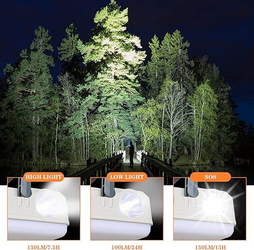 Miniatura 5 de Paquete de 4 linternas portátiles de energía solar, linternas para cortes de energía, 5 modos de luz, luces LED de campamento, linterna de linterna,