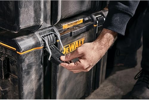 Heavy-duty toolbox with IP65 seal, 50kg load, auto-latching, removable tray, and tracker-ready design—ideal for secure, stackable jobsite tool storage. - 5
