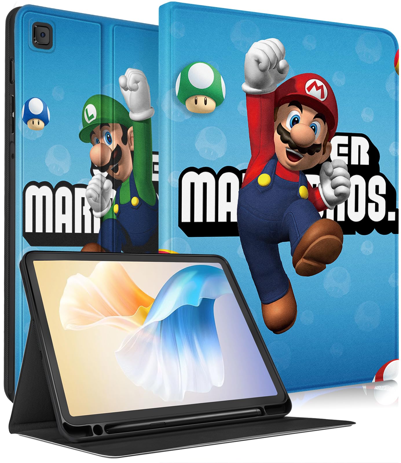 Besoar for Galaxy Tab S6 Lite Case 10.4 Inch 2024/2020/2022 for Boys Kids Girls Teen Women Cute Cartoon Kawaii Design Tablet Covers Stand Folio Smart Fashion for Samsung Galaxy Tab S6 Lite,Jump Maro