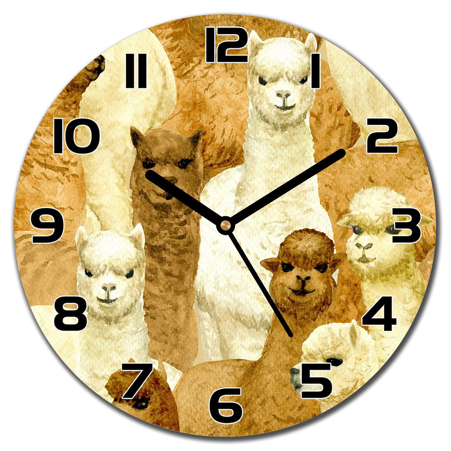 Horloge en verre 30 cm aiguilles noires lisibles pour mur sombre ou clair