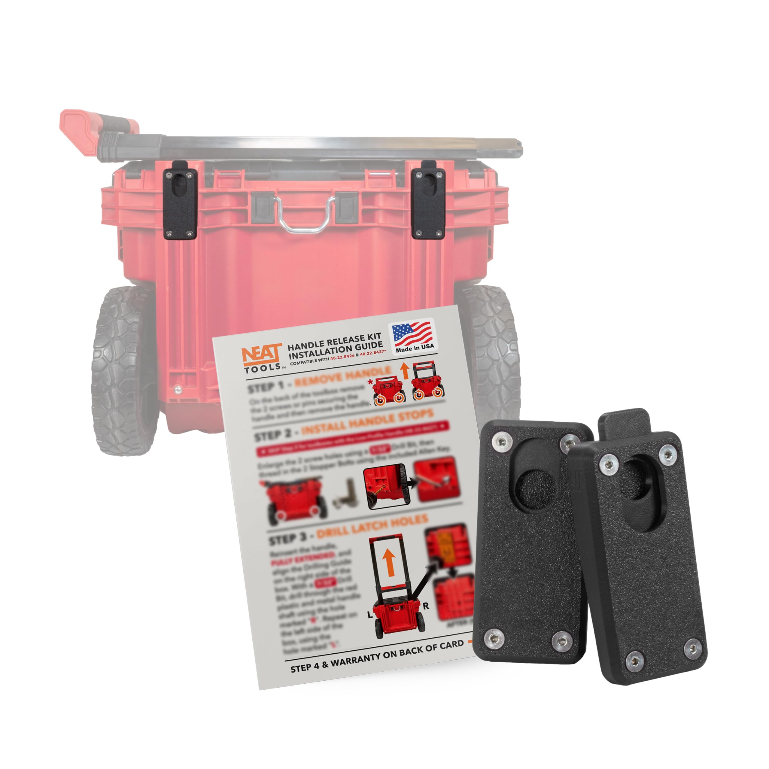 Original Neat Tools Handle Quick Release Pins Kit for Milwaukee PACKOUT Rolling Toolbox Packout Accessories & Mods