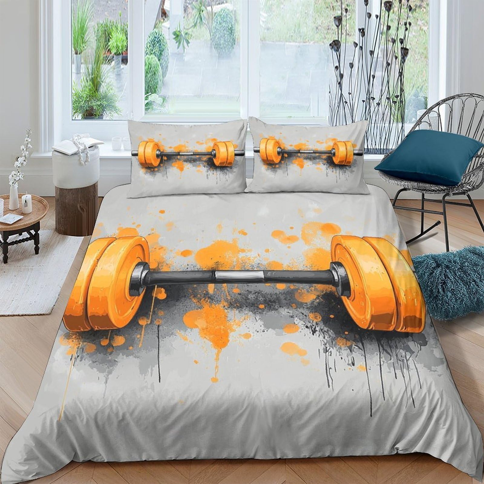 Housse de couette sport musculation en microfibre respirante pour habiller une chambre d'ado