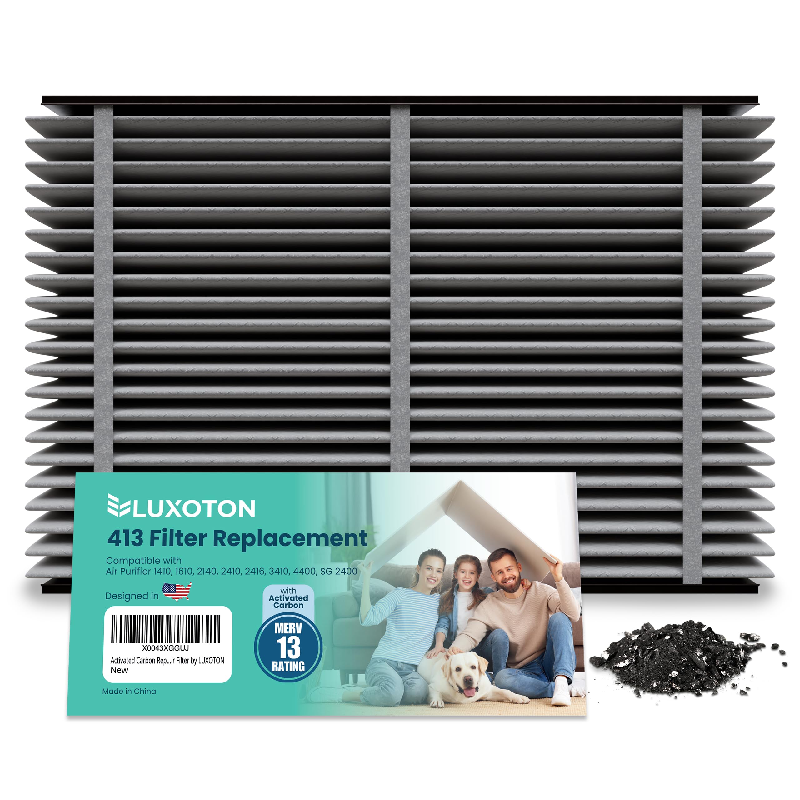 Photo 1 of Activated Carbon Filter for AprilAire 413 Replacement Filter - Furnace Filters 16x25x4 MERV 13, Compatible with Air Purifier 1410, 1610, 2140, 2410, 2416, 3410, 4400 or Space-Gard 2400