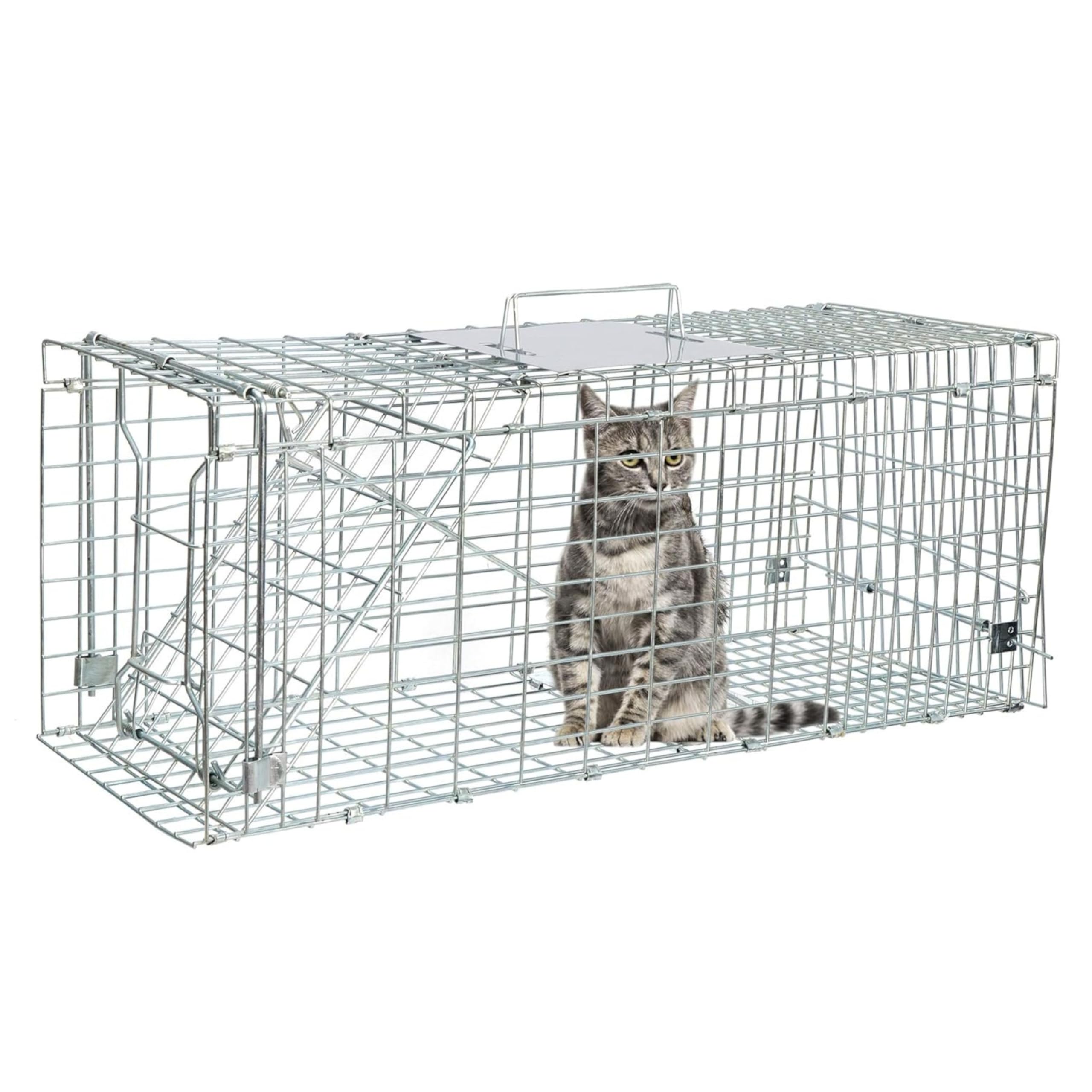 Elysian Humane Catch and Release Live Animal Trap for Raccoons, Cats, Bobcats, Beavers, Small Dogs, Groundhogs, Opossums, Foxes, Armadillos, and Similar-Sized Animals 43"x16"x18” inch
