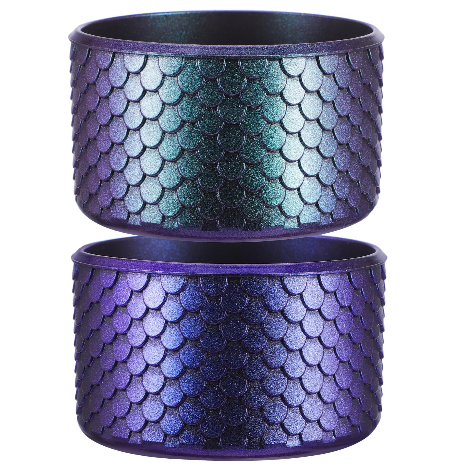 LIOOBO Fish Scale Silicone Tumbler Boots for 12-40 Oz Cups Flexible Cup Bottom Protectors with Noise Reduction and Scratch Shield 2 Pack Water Bottle