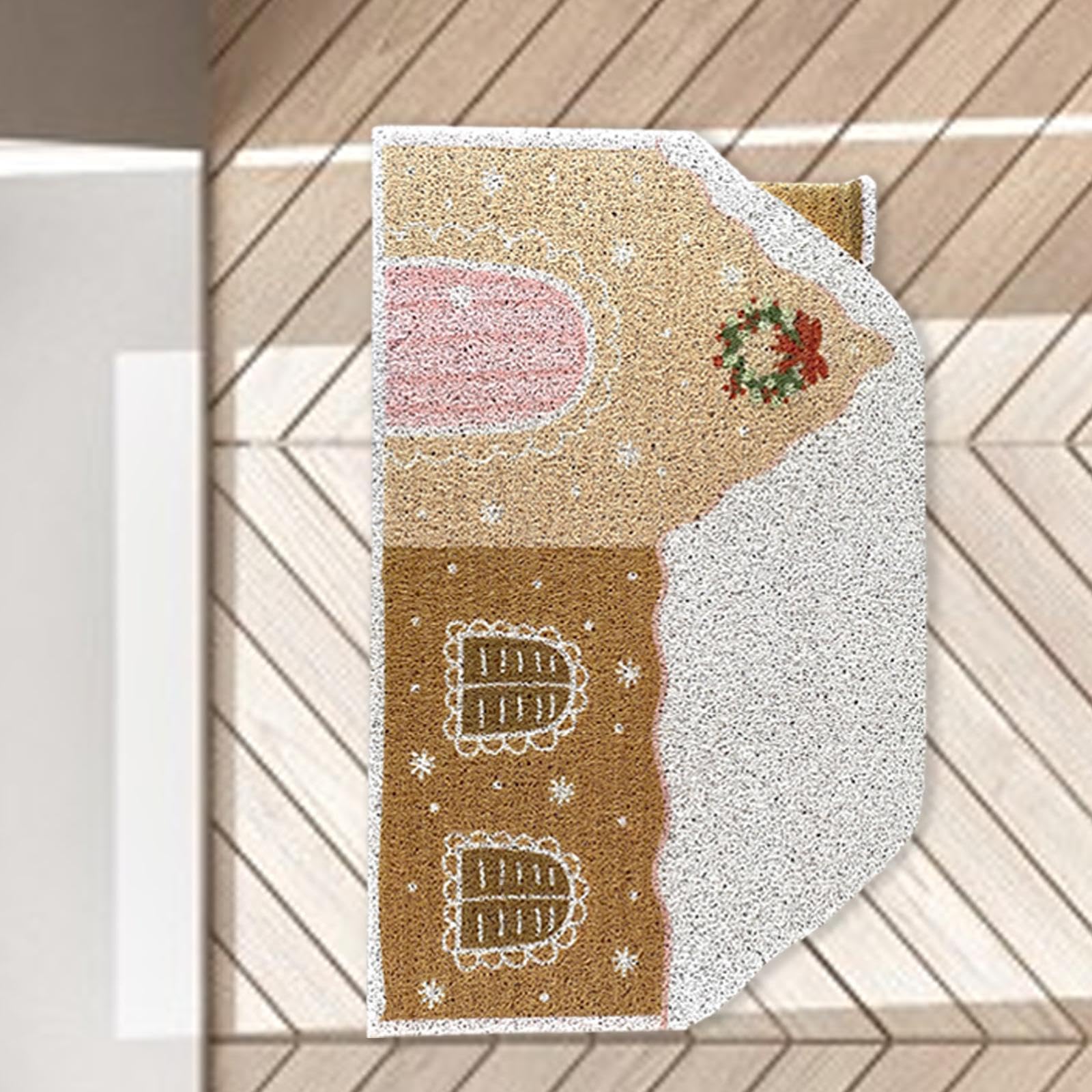 Felpudo de bienvenida navideña, felpudo para interiores, felpudo de bienvenida, bonito felpudo decorativo, alfombra de suelo de Navidad para el (60 cm x 120 cm)