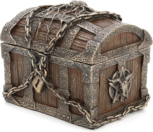 Veronese Design 3 18" Pentagrama Cabeza de Cabra Mística Heirloom Pecho de resina fundida en frío Estatua de bronce