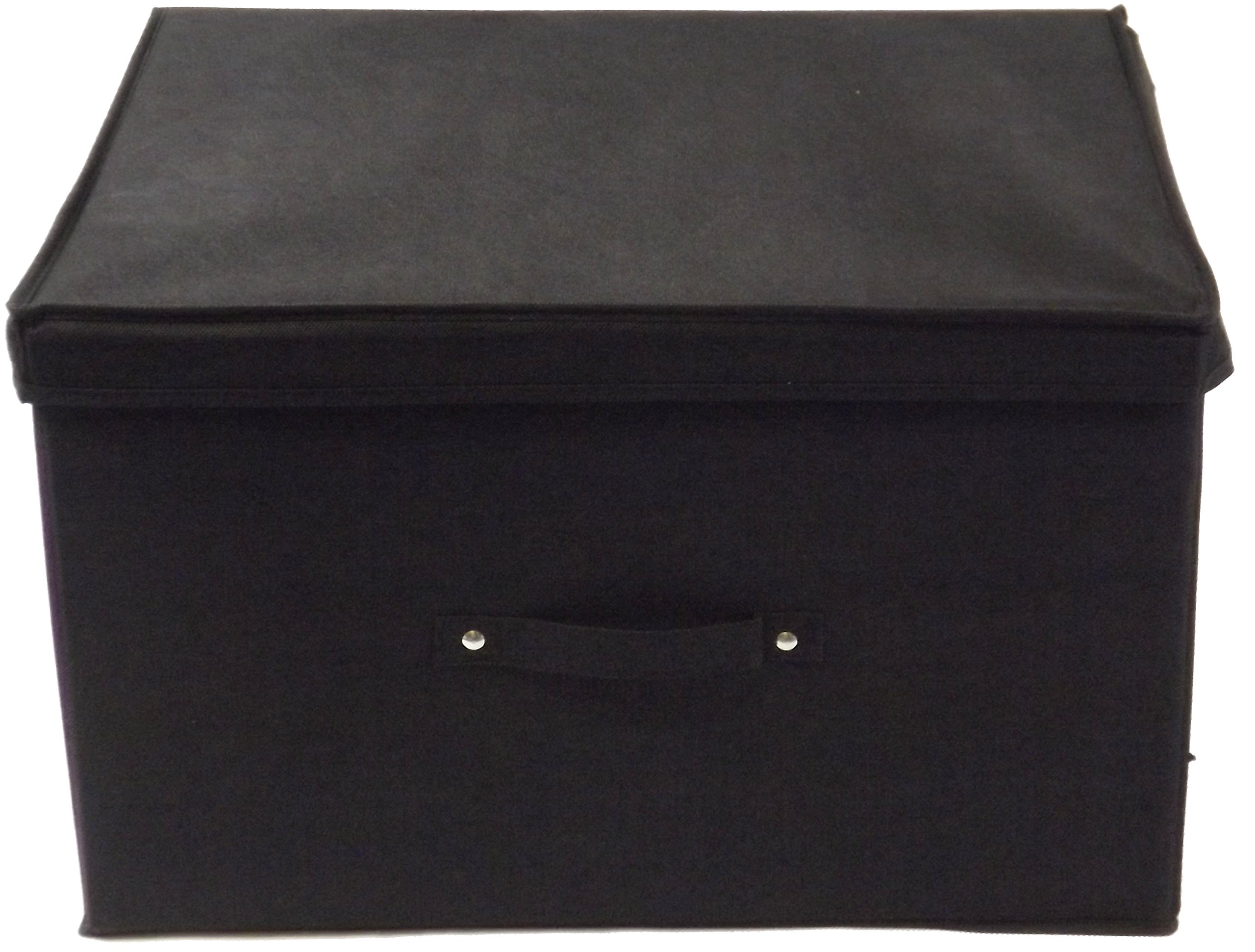 Neusu Heavy Duty XL Foldable Storage Box 50cm x 40cm x 30cm (60 Litre Capacity) Black, With