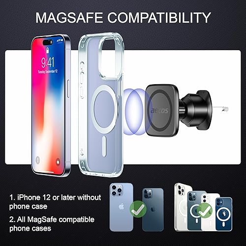 Miniatura 8 de aetos Soporte magnético elegante para teléfono con 20 imanes N52 fuertes y gancho de metal. Diseño minimalista clásico para iPhone 17, 16, 15, 14,