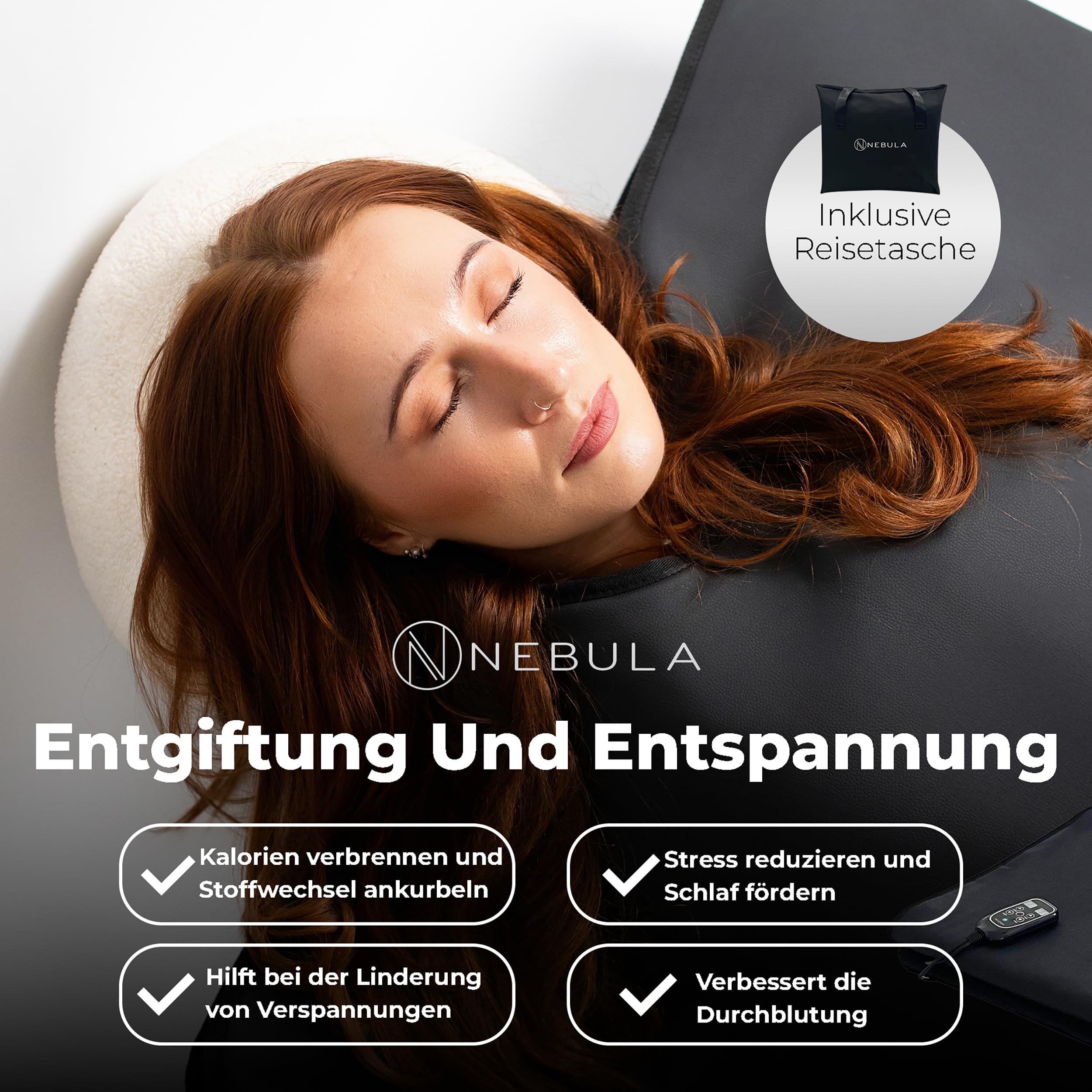 Nebula 500-W-Infrarot-Saunadecke Zur Entspannung Und Entgiftung | Infrarot-Saunadecke Mit Fernbedienung Und Aufbewahrungstasche, Tragbar, Für Den Heimgebrauch Zur Schnellen Erholung