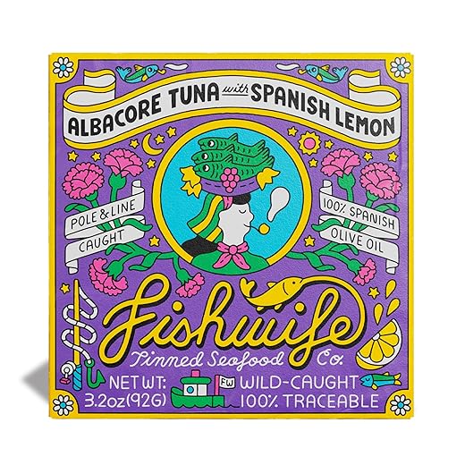Fishwife Lemon Tuna 1-Pack (3.2 Ounce) | MSC-Certified Sustainable Seafood, High Protein, Gluten Free | Handpacked in BPA-Free Tins with Spanish Extra Virgin Olive Oil and Fresh Lemon Juice