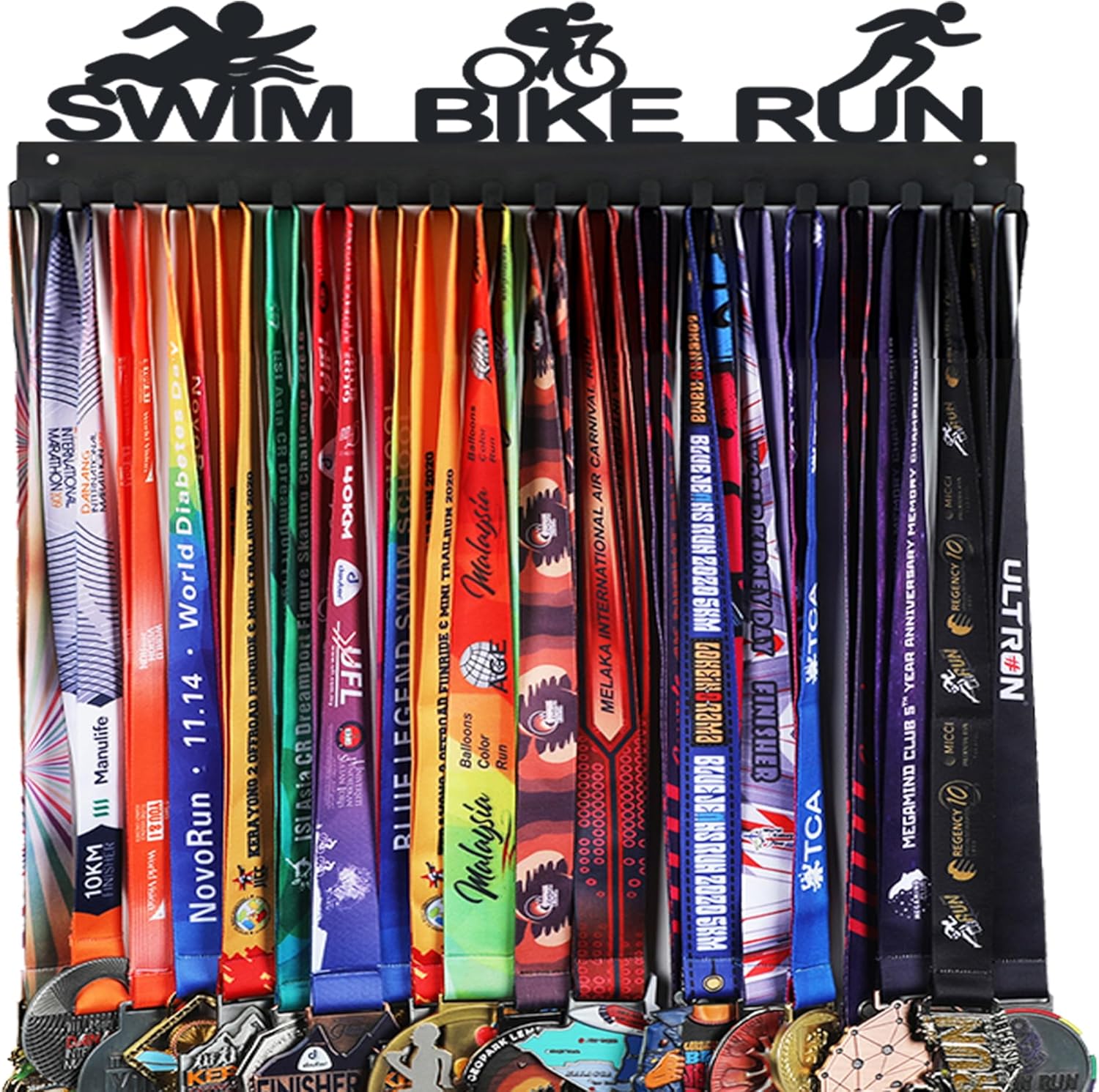 Goutoports Medal Holder Display Hanger - She Believed She Could She Did - Personalized Medal Wall Hanger for Sport Race Runner Sturdy Black Steel Metal Over 60 Medals Easy to Install