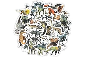 50 Pieces Decorative Small Dinosaur Stickers Decals Transparent
